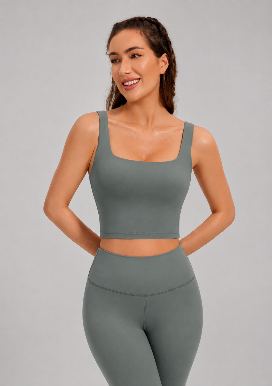Butterluxe Square Neck Built in Bra Tank